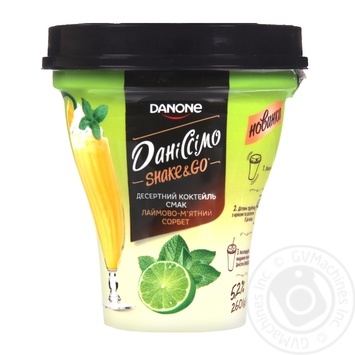 Danissimo Shake&Go lime-mint drinking yogurt 5.2% 260g - buy, prices for NOVUS - photo 1