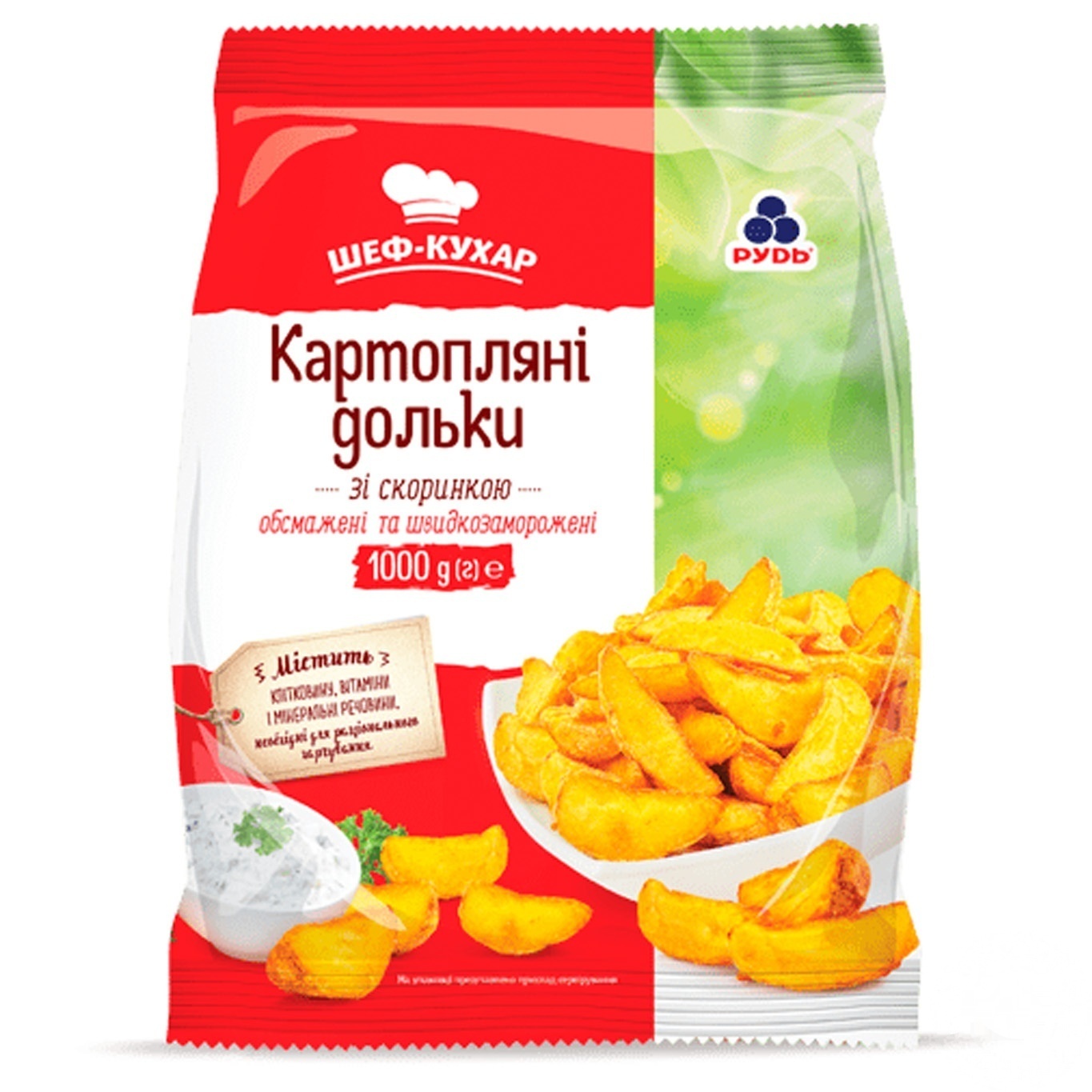 

Картофель Хуторок Дольки с корочкой замороженные 1кг