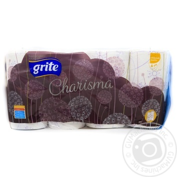 Туалетний папір Grite Charisma 8рул 4шар х7 купить, цены на МегаМаркет - фото 1