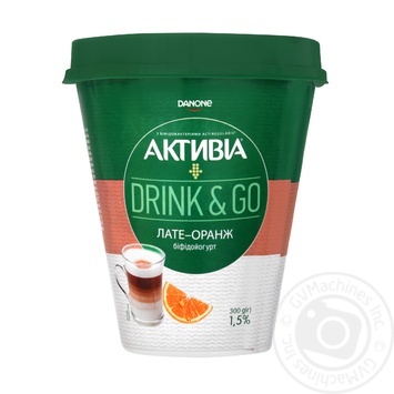 Бифидойогурт Danone Активиа Drink&Go Латте-Оранж питьевой 1,5% 300г - купить, цены на NOVUS - фото 1