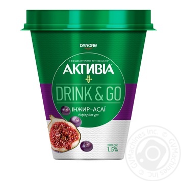 Бифидойогурт Danone Активиа Drink&Go Инжир-Асаи питьевой 1,5% 300г купить, цены на МегаМаркет - фото 1