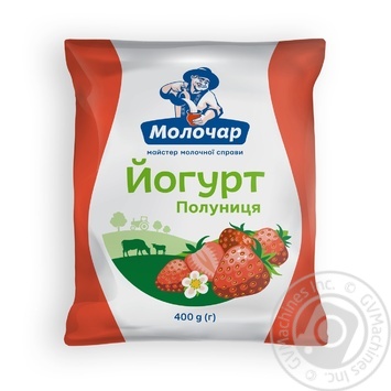 Molochar Strawberries Yogurt 1% 400g - buy, prices for MegaMarket - photo 1