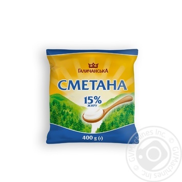 Сметана ГаличанськА 15% 400г купить, цены на МегаМаркет - фото 1