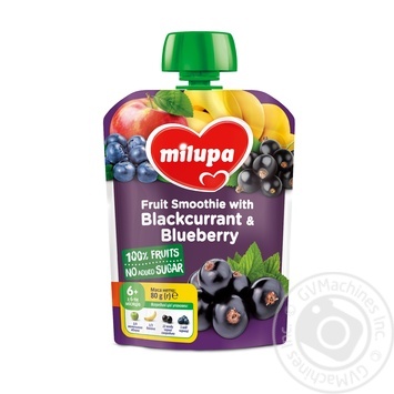 Milupa for children from 6 months apple-banana-black currants-blueberry puree 80g - buy, prices for MegaMarket - photo 1