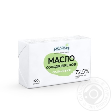Масло Молокія Селянське солодковершкове 72.5% 200г купити, ціни на МегаМаркет - фото 1