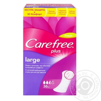 Прокладки ежедневные Carefree Plus Large Fresh 36шт купить, цены на МегаМаркет - фото 1