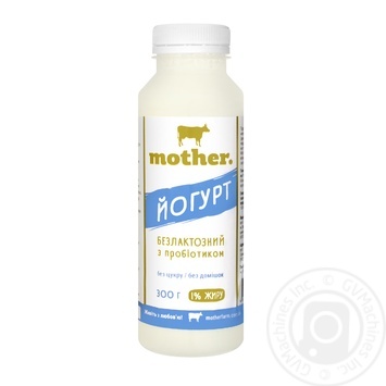 Йогурт Mother Безлактозний з пробіотиком без цукру 1% 300г купити, ціни на МегаМаркет - фото 1