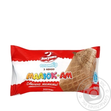 Морозиво Ласунка Пломбір Малюк-Ам з Какао ст.80г х18 купить, цены на МегаМаркет - фото 1