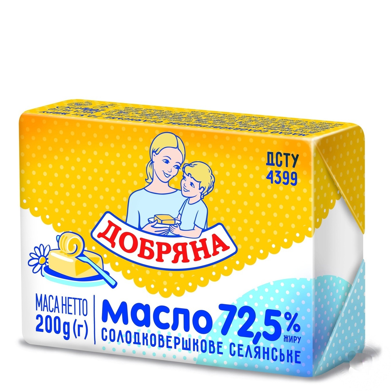 

Масло Добряна сладкосливочное селянское 72,5% 200г