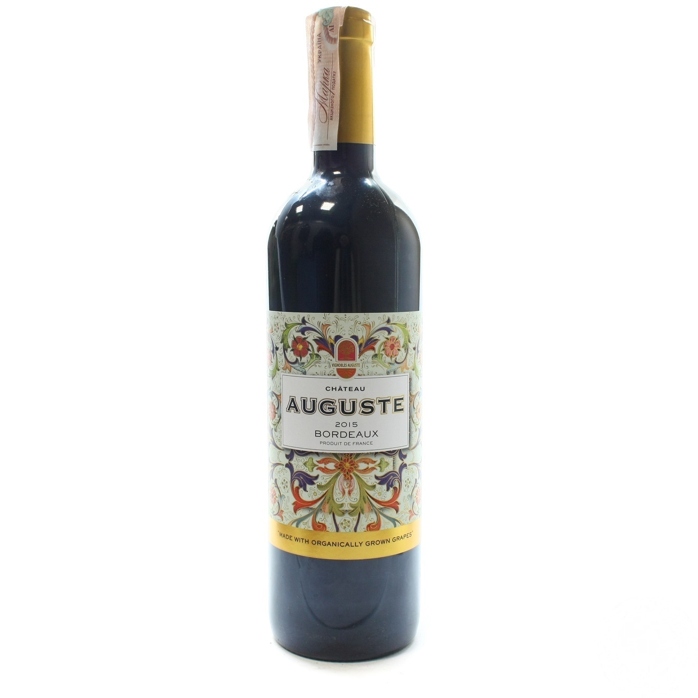 

Вино Chateau Auguste Bordeaux Superieur AOC красное сухое 13,5% 0,75л