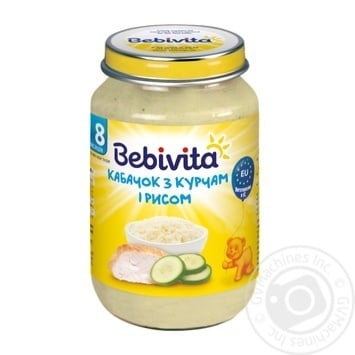 Пюре Bebivita Кабачок з курчам і рисом м’ясо-овочеве для дітей з 8 місяців 220г - купити, ціни на Auchan - фото 1