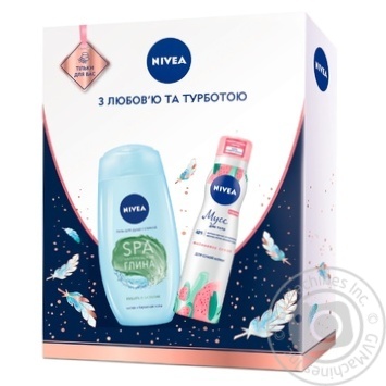 Набір Nivea Гель для душу з глиною 250мл + Мус для тіла 200мл - купити, ціни на NOVUS - фото 1