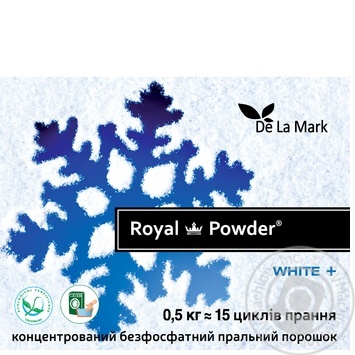 Порошок стиральный Delamark Royal Powder для белого белья концентрированный бесфосфатный 500г - купить, цены на МегаМаркет - фото 3