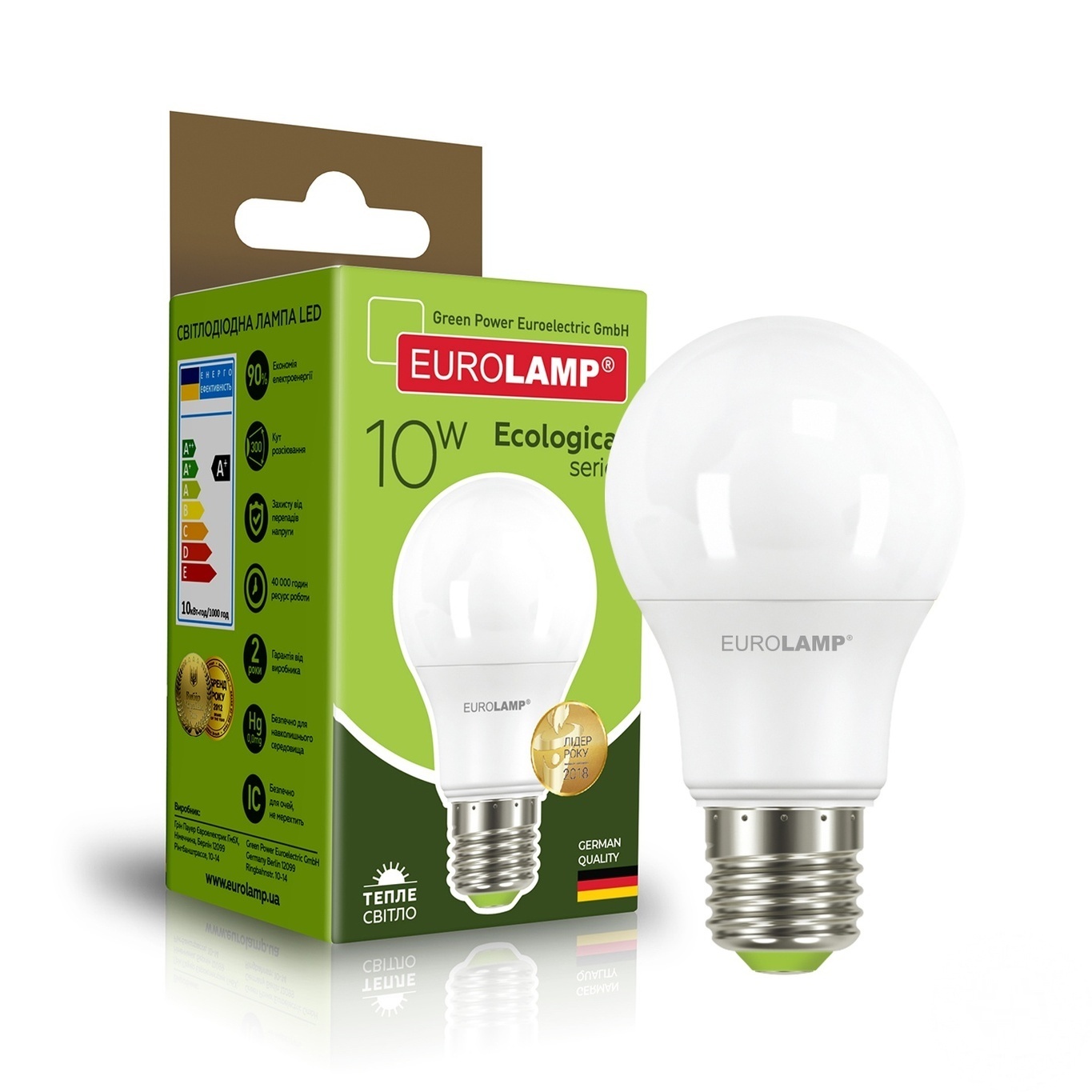 

Лампа светодиодная Eurolamp LED A60 E27 10W 3000K