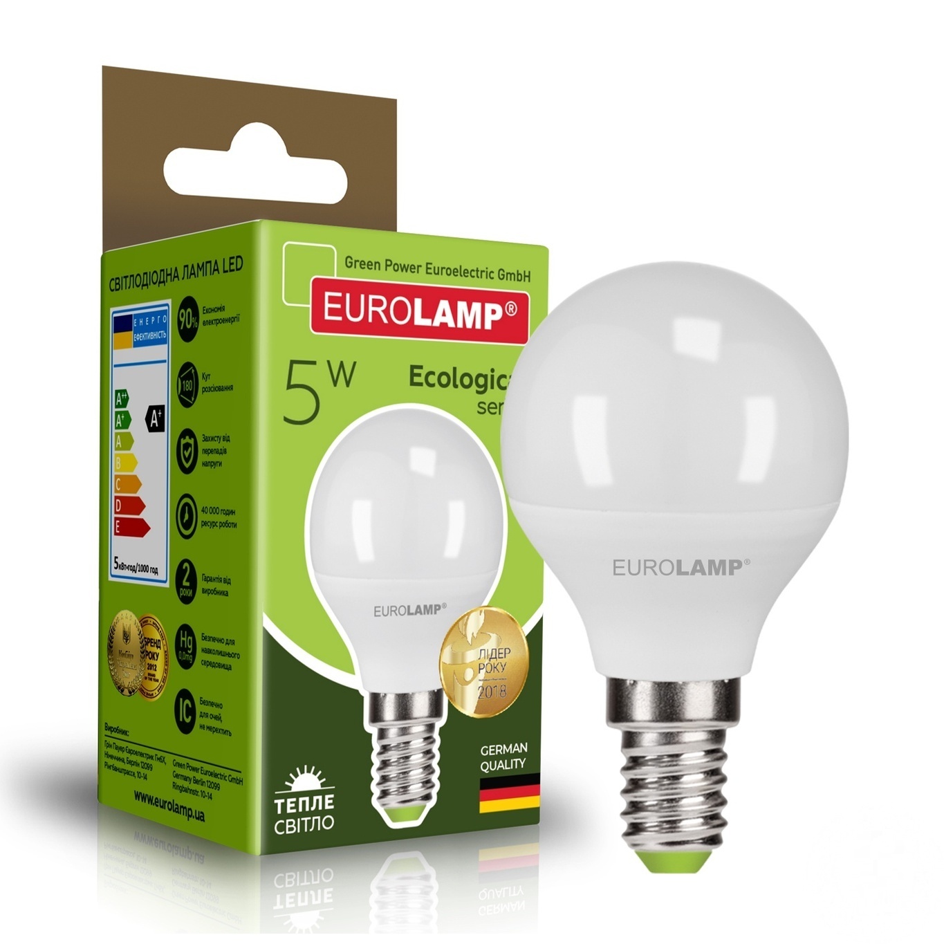 

Лампа Eurolamp світлодіодна G45 5W E14 3000K