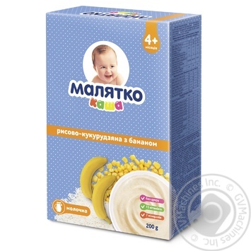 Malyatko Rice-Corn Milk Porridge with Banana 200g - buy, prices for Auchan - photo 1