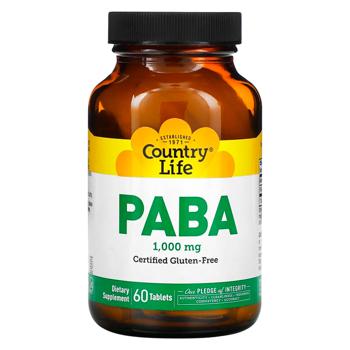 Country Life PABA Para-Aminobenzoic Acid 100mg 60 tablets - buy, prices for Biotus - photo 1