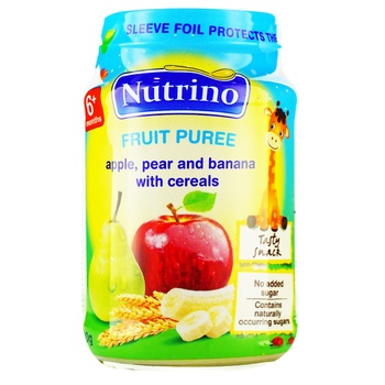 Nutrino Apple-pear-banana Puree with Cereals for Children from 6 Months 190g - buy, prices for - photo 1