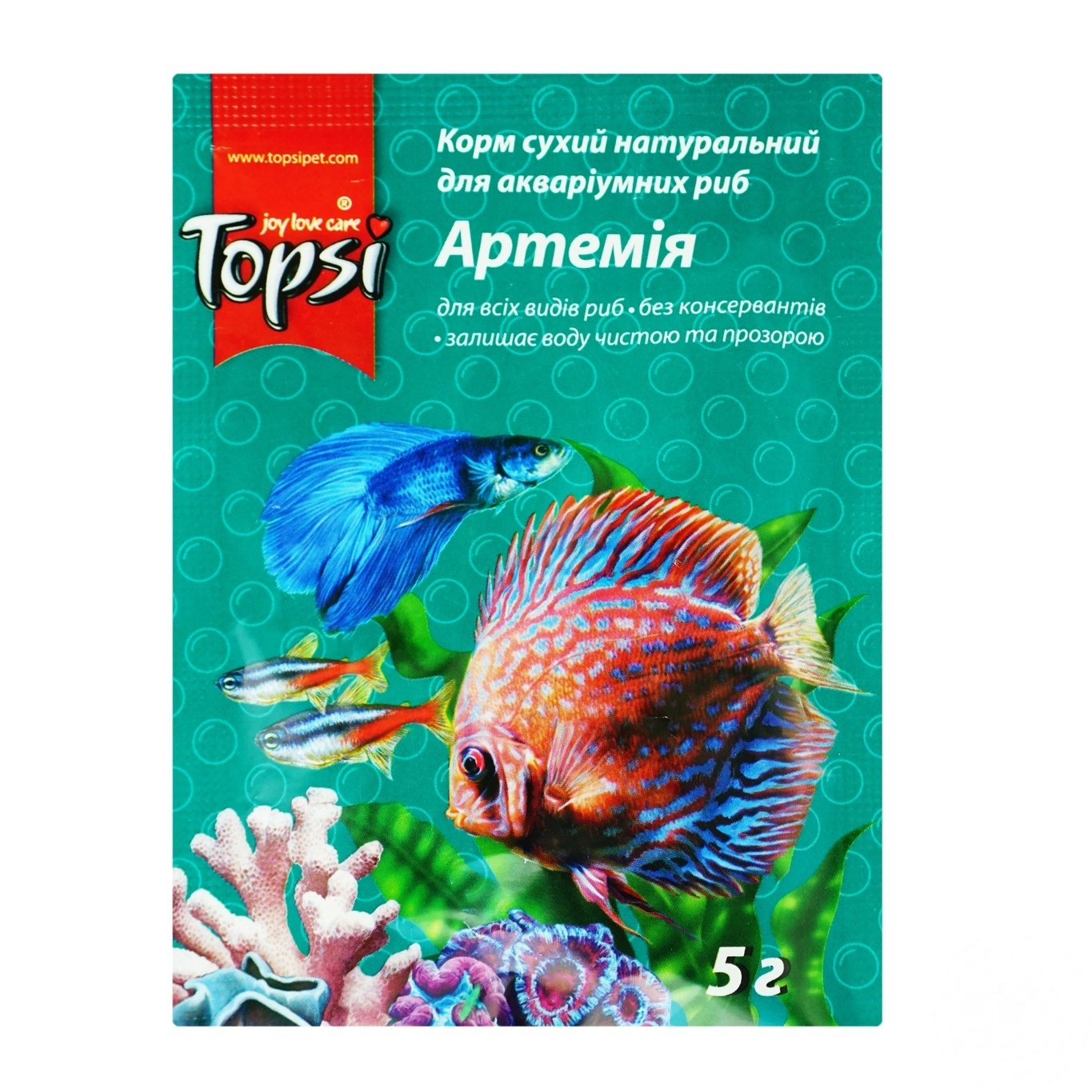 

Корм сухой Topsi Артемия натуральный для аквариумных рыб 5г