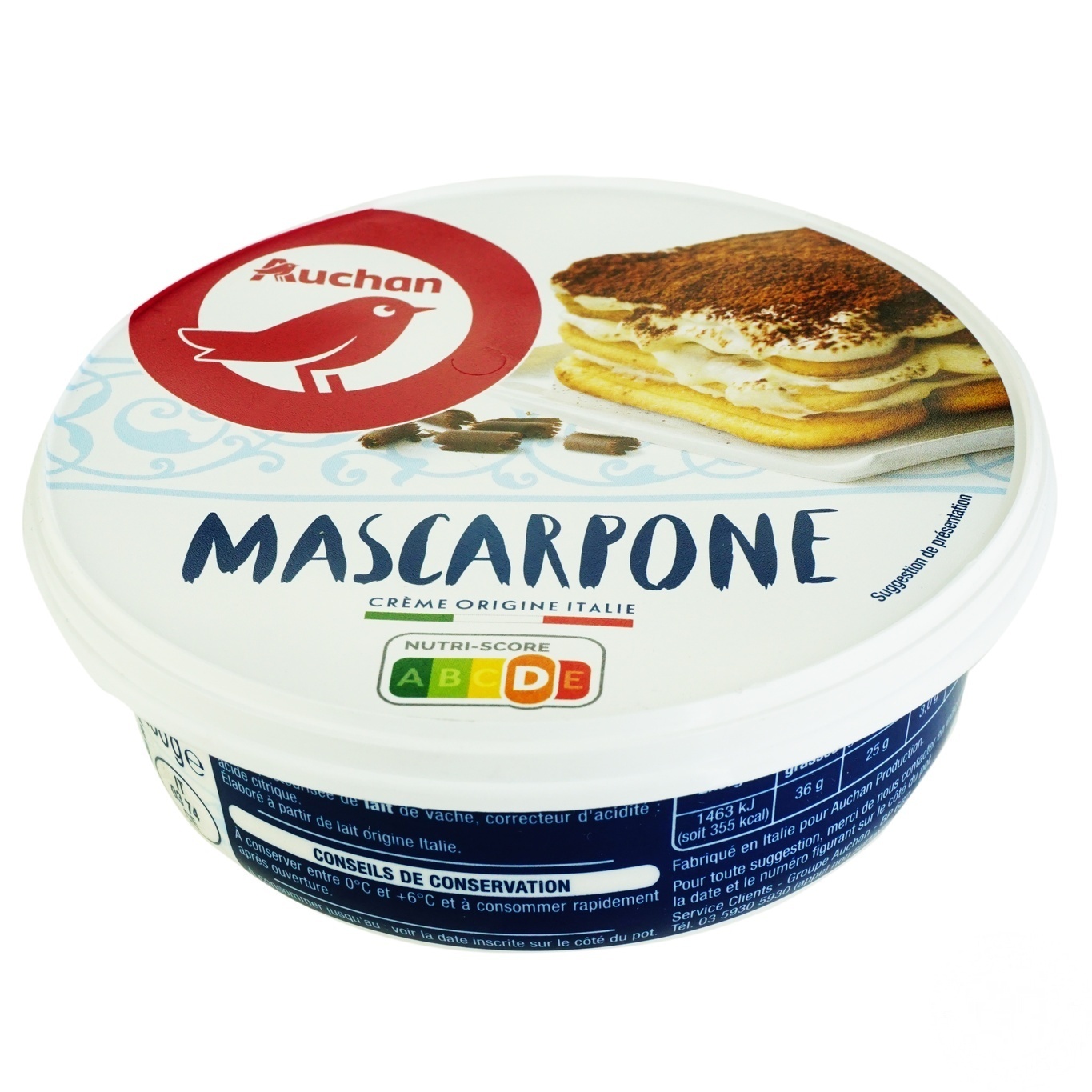 

Сыр Ашан Маскарпоне мягкий 36% 250г
