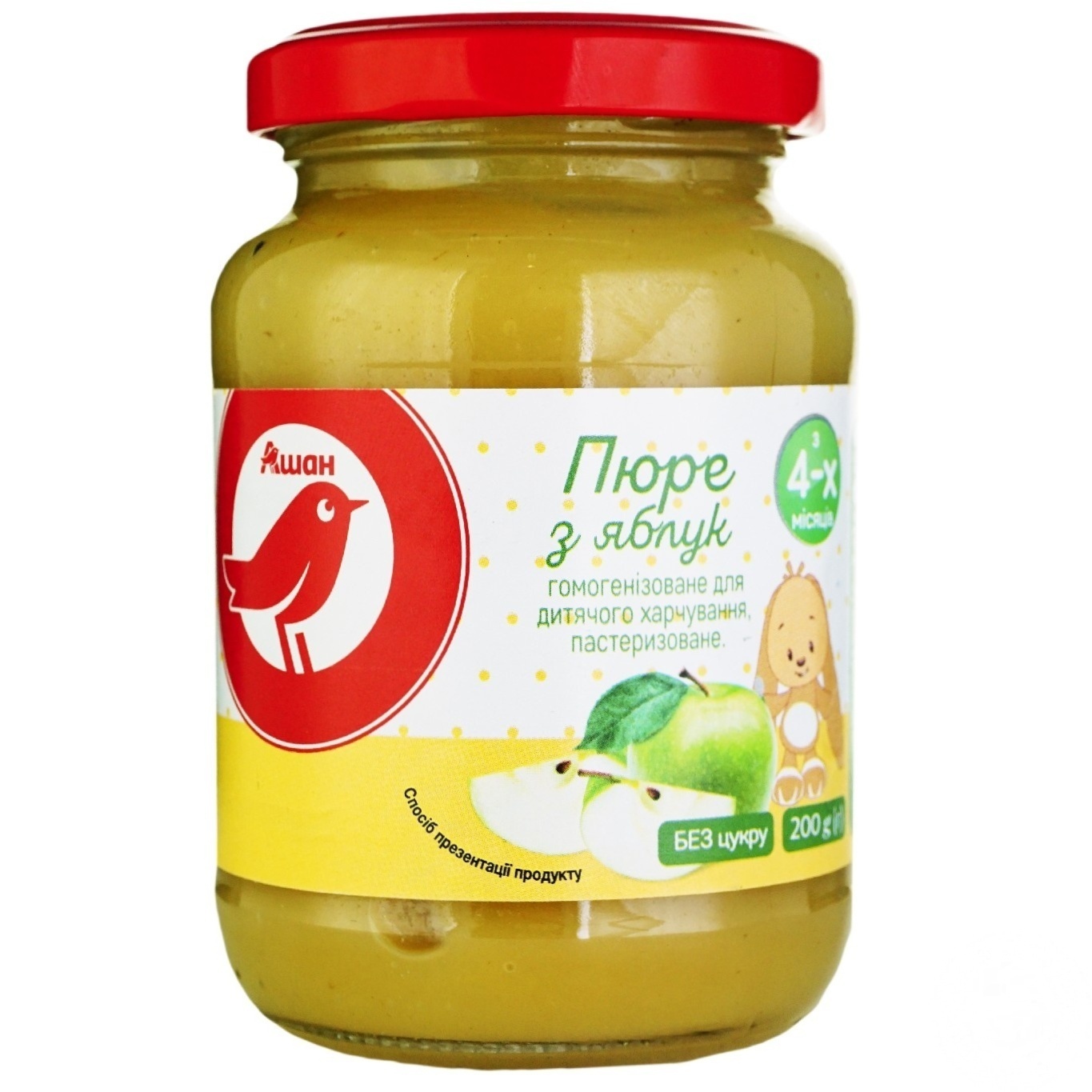 

Пюре Ашан из яблок для детей с 4 месяцев 200г