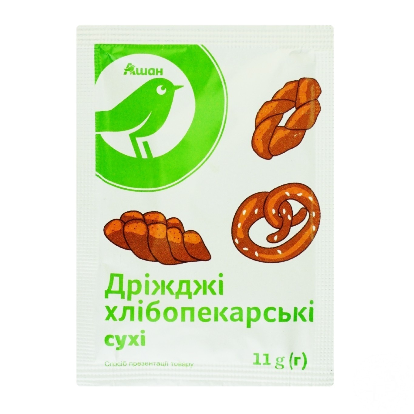 

Дрожжи Ашан хлебопекарные сухие 11г