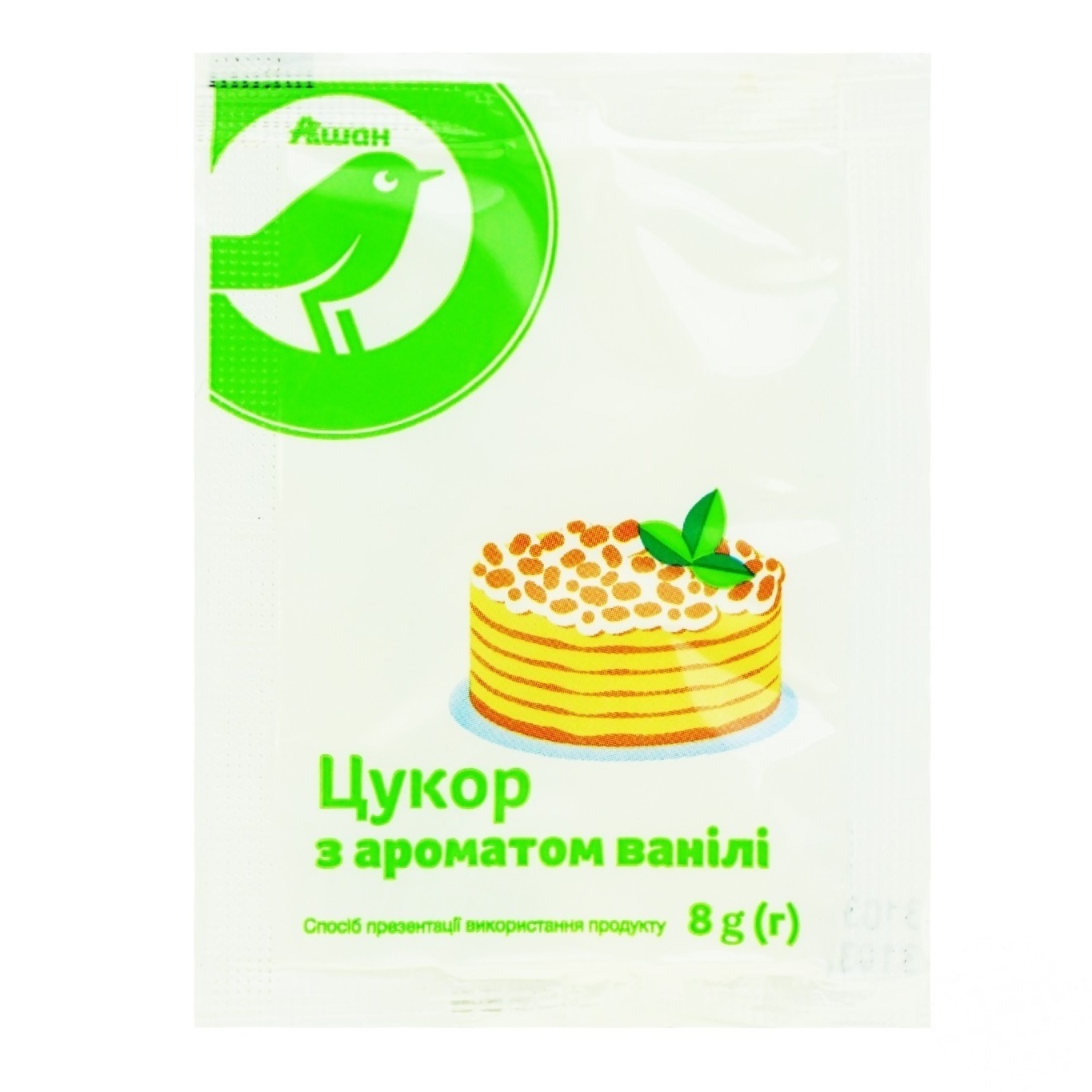 

Сахар Ашан с ароматом ванили 8г