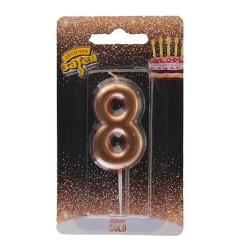 Veselaya Zateya Rose-Gold Number Candle 4.5cm - buy, prices for Auchan - photo 1