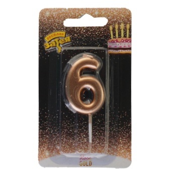 Veselaya Zateya Rose-Gold Number Candle 4.5cm - buy, prices for Auchan - photo 1