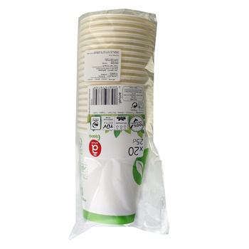 Actuel Glass Cardboard Disposable 250ml 20pcs - buy, prices for Auchan - photo 1