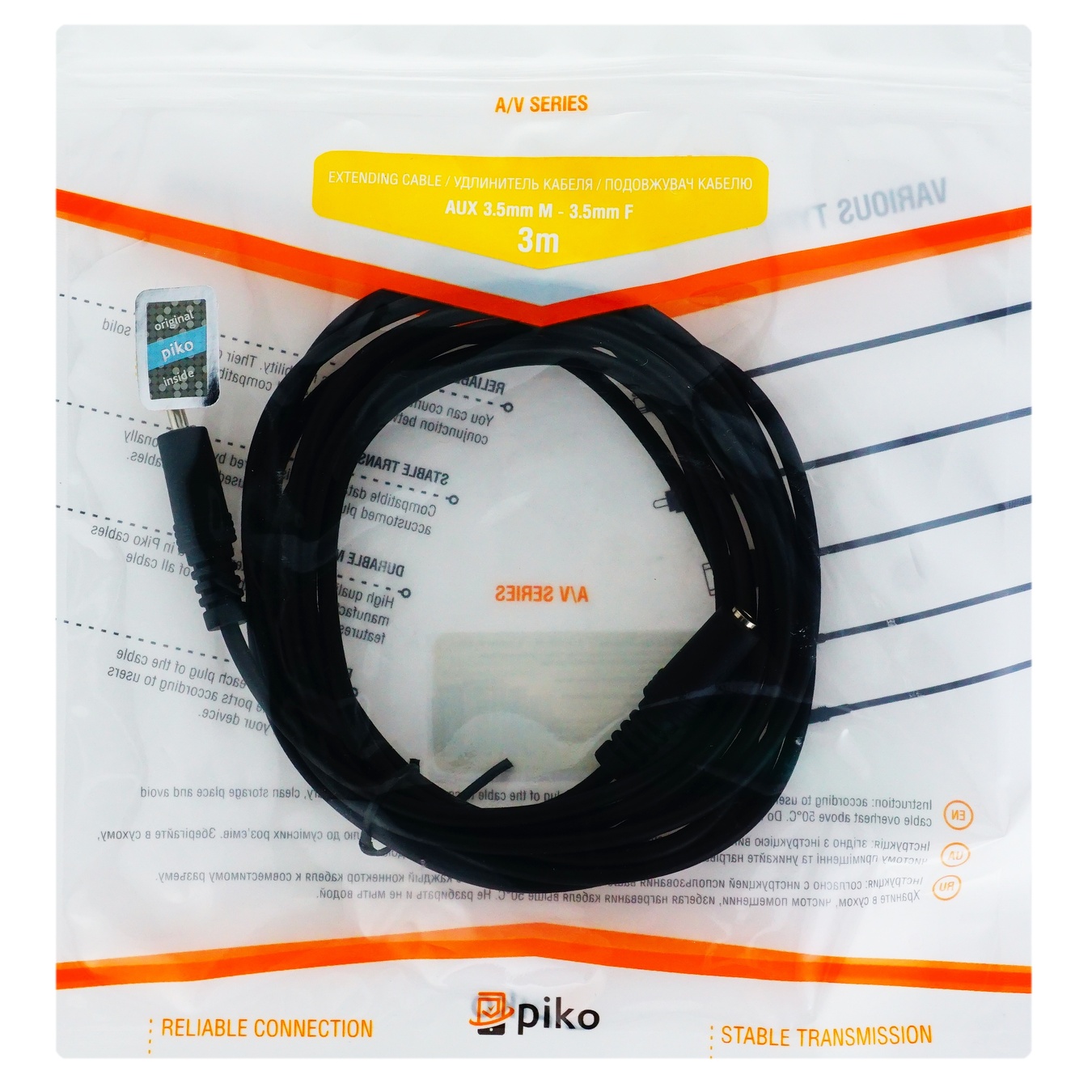 

Удлинитель кабеля Piko AUX 3.5мм M-3.5 F 3м