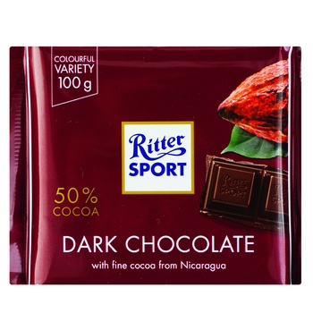 Ritter Sport Dark Chocolate 50% 100g - buy, prices for NOVUS - photo 1