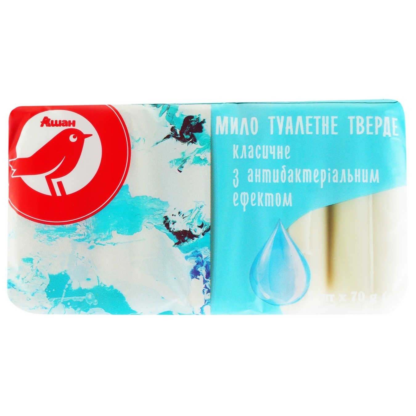 

Мыло Ашан туалетное антибактериальное 5шт*70г