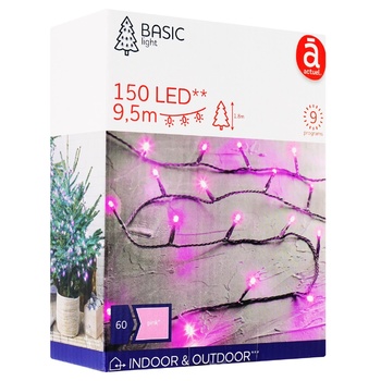 Actuel Garland 150 LED 9 Functions Pink 9.5m - buy, prices for - photo 1