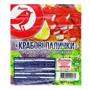 Крабовые палочки Ашан замороженные 400г - купить, цены на Auchan - фото 1