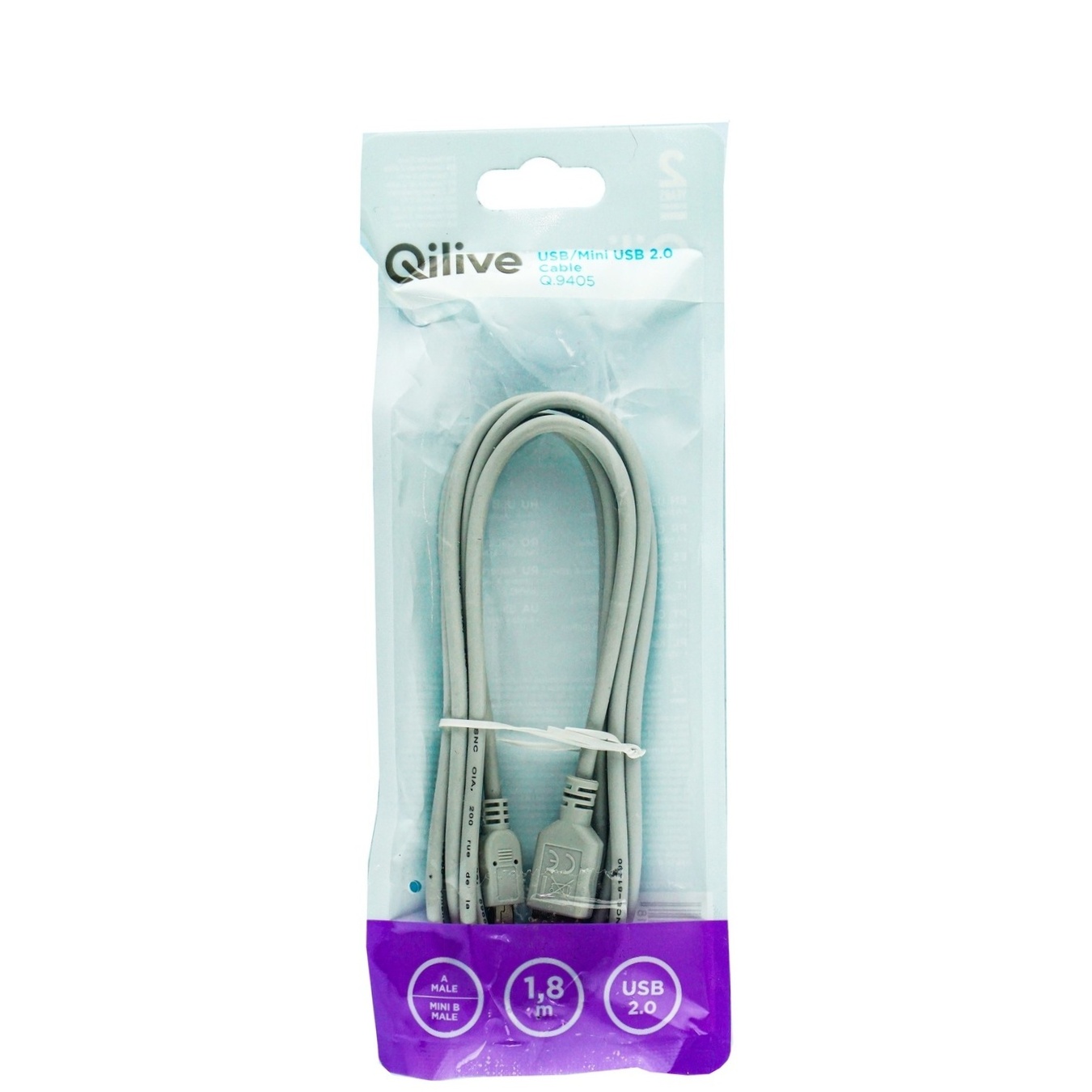 

Кабель Qilive USB/Mini USB 2.0 1,8м