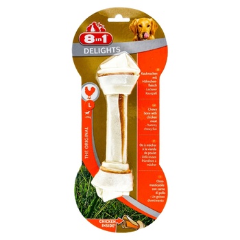 Treats for dogs 8in1 Delights Bone pressed 20 cm chicken 85g - buy, prices for ULTRAMARKET - photo 1