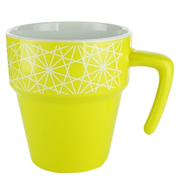 Actuel Geometry Ceramic Yellow Cup 270ml - buy, prices for Auchan - photo 1