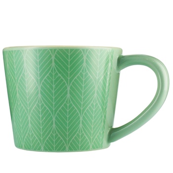 Actuel Green Leaves Ceramic Cup 500ml - buy, prices for Auchan - photo 1