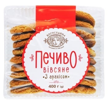 Boguslavna Oatmeal Cookies with Peanuts 400g - buy, prices for Auchan - photo 1