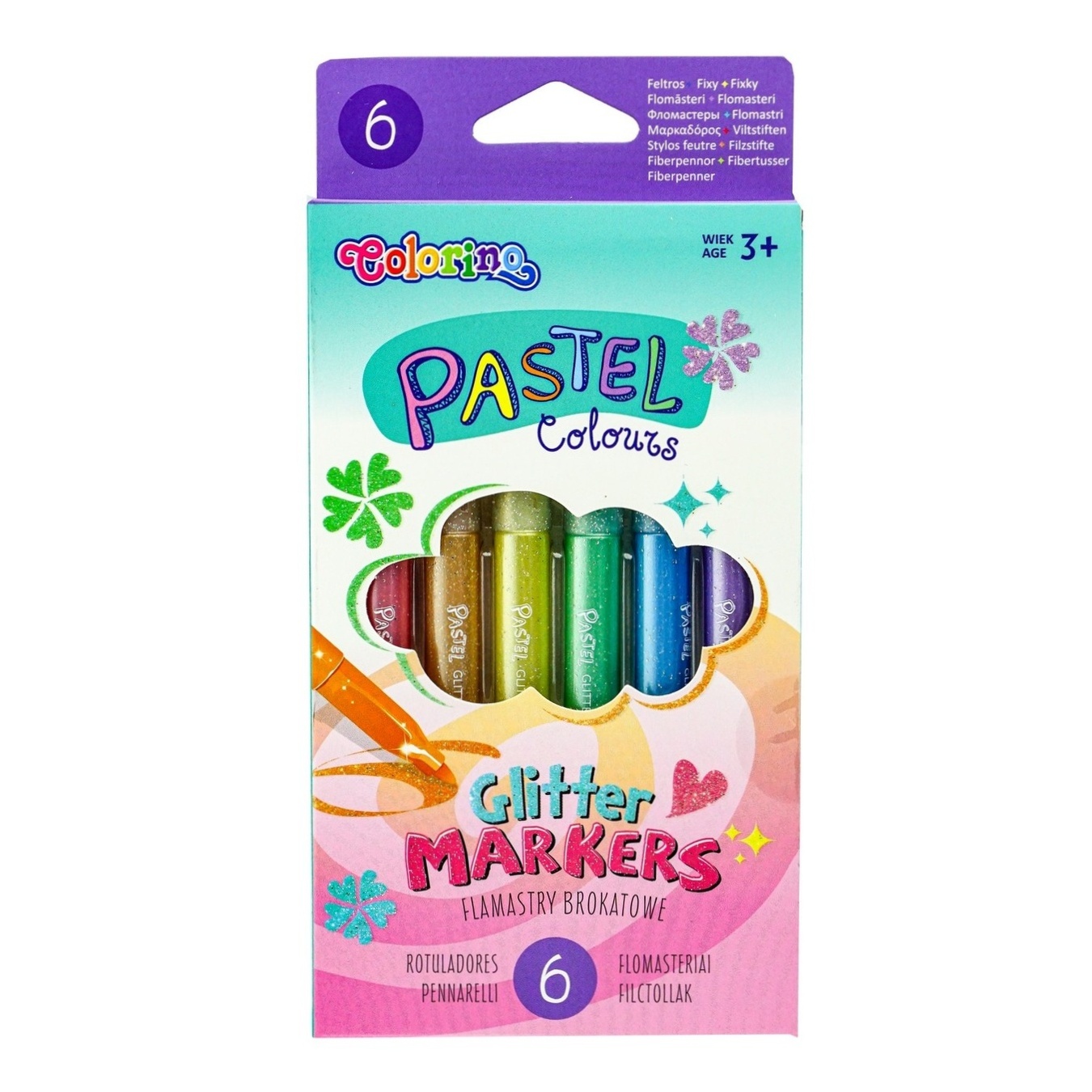 

Фломастеры Colorino Pastel глитерные 6 цветов 6шт