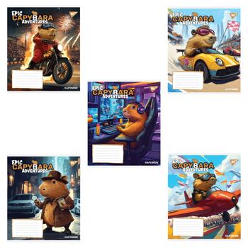 Тетрадь Yes Epic Capybara косая линия 12 листов в ассортименте