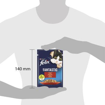 Корм вологий Felix Fantastic з яловичиною для котів 85г - купити, ціни на КОСМОС - фото 3
