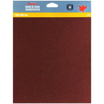 Auchan Sandpaper Set P80 230x280mm 3pcs - buy, prices for Auchan - photo 1