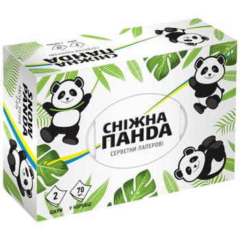 Салфетки Снежная Панда двухслойные в коробке 70шт