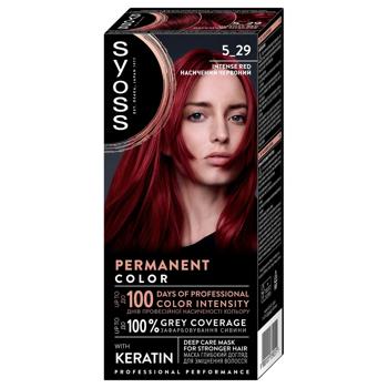 Syoss Permanent Color 5-29 Intense Red Cream Hair Dye 115ml - buy, prices for Ideal - photo 1