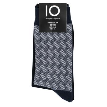 IO Set of Men's Socks with Pattern s.41-46 Navy 2 pairs