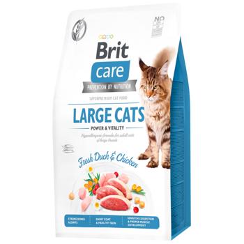 Brit Care Large Cats Power & Vitality Dry Food with Chicken and Duck for Adult Cats of Large Breeds 2kg