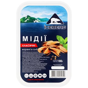 Iceberg Classic Cooked Mussels in Oil 180g - buy, prices for Auchan - photo 1