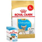 Набір корму Royal Canin Puppy для цуценят породи чихуахуа cухий 1,5кг + вологий 4шт х 85г